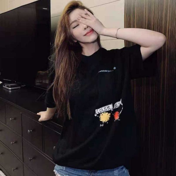 21 new summer fashion brand sanskrit letter cartoon lip print short sleeve t-shirt men's and women's half t-shirt, White;black
21 new summer fashion brand sanskrit letter cartoon lip print short sleeve t-shirt men's and women's half t-shirt, White;black