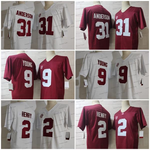ncaa college 31 anderson football jersey 9 young 2 henry alabama crimson white red men football jerseys stitched, Black
ncaa college 31 anderson football jersey 9 young 2 henry alabama crimson white red men football jerseys stitched, Black