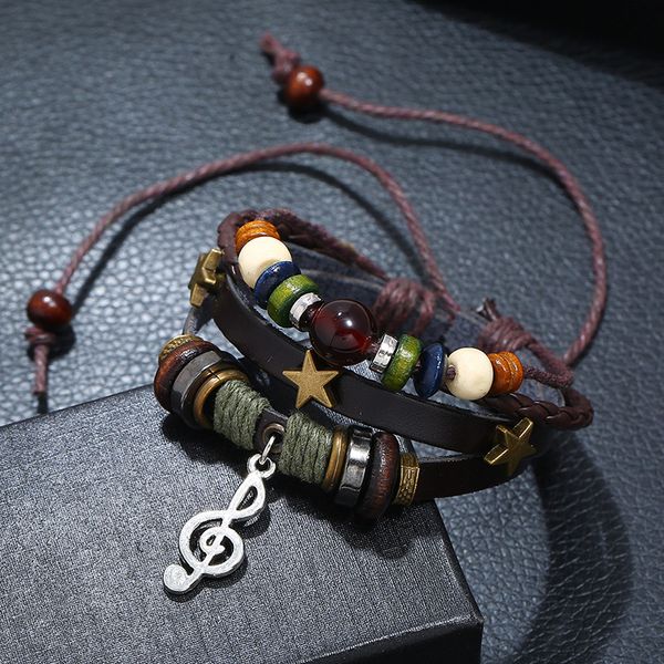 retro musical note charm bracelet weave multilayer wrap bangle cuff wristband for men fashion jewelry, Golden;silver
retro musical note charm bracelet weave multilayer wrap bangle cuff wristband for men fashion jewelry, Golden;silver