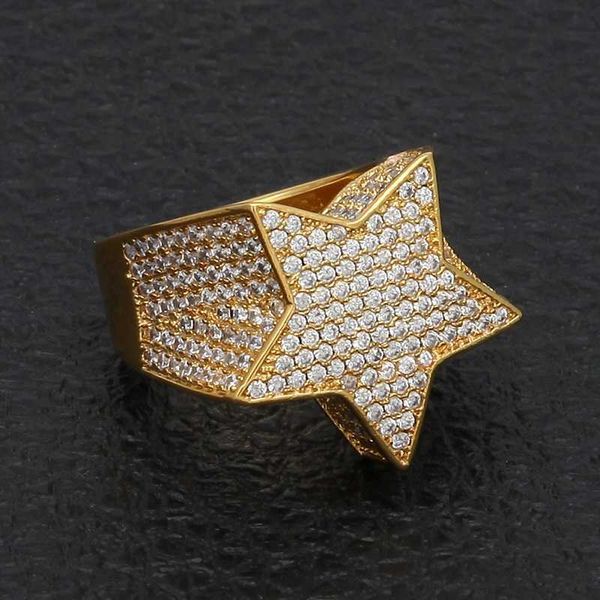 hip hop mens jewelry ring five-point star bling iced out zircon fashion hiphop rose gold silver rings
hip hop mens jewelry ring five-point star bling iced out zircon fashion hiphop rose gold silver rings