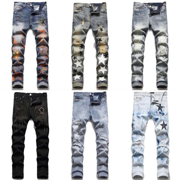 men distressed ripped jeans new skinny motorcycle biker slim denim pants size 29-38 streetwear mens jeans js3091287v, Blue
men distressed ripped jeans new skinny motorcycle biker slim denim pants size 29-38 streetwear mens jeans js3091287v, Blue