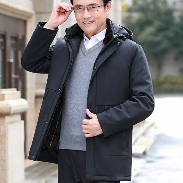 middle elderly living face medium and long down jacket men's dad's thickened removable inner liner leisure winter, Black
middle elderly living face medium and long down jacket men's dad's thickened removable inner liner leisure winter, Black