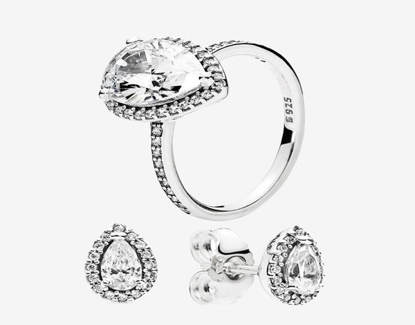authentic 925 silver teardrop ring and earring sets original box for pandora cz diamond women wedding jewelry tear drop ring stud 6601171, Slivery;golden
authentic 925 silver teardrop ring and earring sets original box for pandora cz diamond women wedding jewelry tear drop ring stud 6601171, Slivery;golden