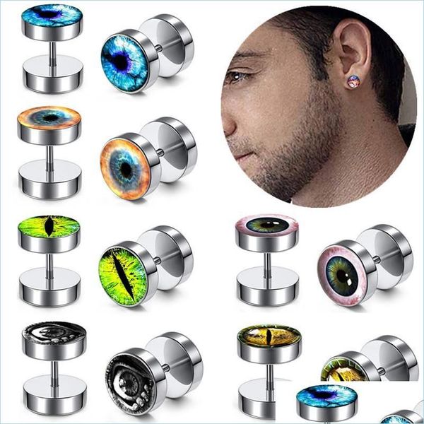 stud stud 1pair stainless steel eyes earring for men punk barbell women gothic fake ear plug fashion dumbbell earrings drop delivery dh7vg, Golden;silver
stud stud 1pair stainless steel eyes earring for men punk barbell women gothic fake ear plug fashion dumbbell earrings drop delivery dh7vg, Golden;silver