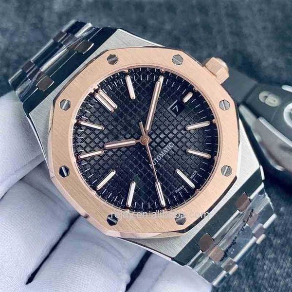15400st oak big date luminous hands automatic calendar mens watch rose gold case stainless steel gents watches wristwatch, Slivery;brown
15400st oak big date luminous hands automatic calendar mens watch rose gold case stainless steel gents watches wristwatch, Slivery;brown
