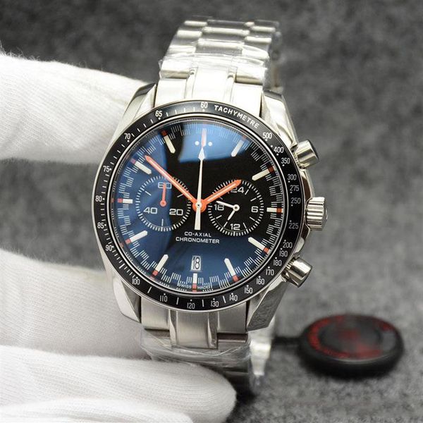 high grade 44mm quartz chronograph mens watches red hands stainless steel bracelet fixed bezel with a ring showing tachymeter 244s, Slivery;brown
high grade 44mm quartz chronograph mens watches red hands stainless steel bracelet fixed bezel with a ring showing tachymeter 244s, Slivery;brown