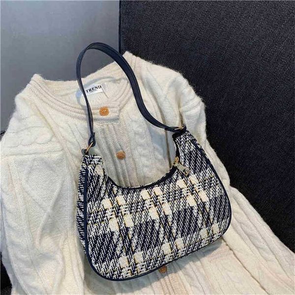 women's bag is new fashion simple plaid crescent underarm handbag 2022
women's bag is new fashion simple plaid crescent underarm handbag 2022