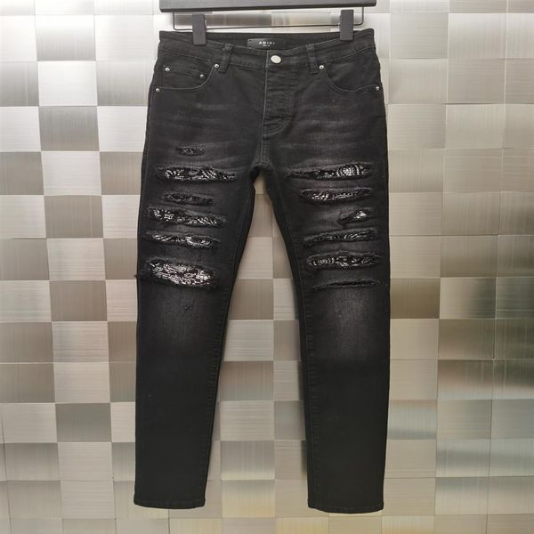 falection mens 21ss amimike jeans distressed bandanna patch ripped denim jeans283r, Blue
falection mens 21ss amimike jeans distressed bandanna patch ripped denim jeans283r, Blue