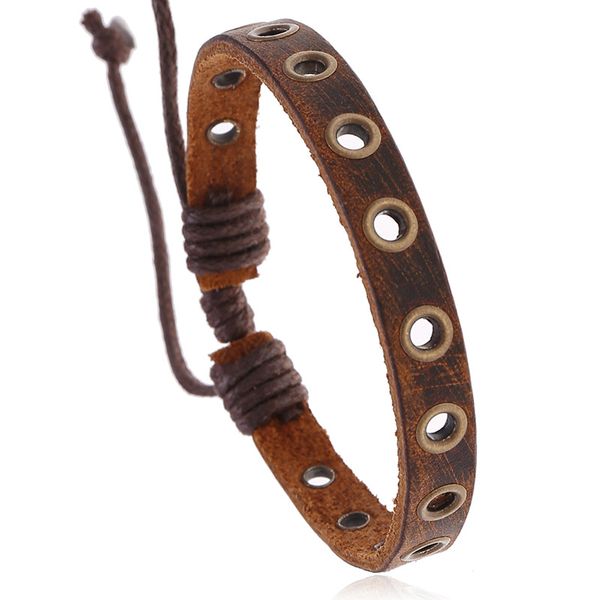 retro leather bangle cuff punk hole string adjustable bracelet wristband men fashion jewelry, Black
retro leather bangle cuff punk hole string adjustable bracelet wristband men fashion jewelry, Black