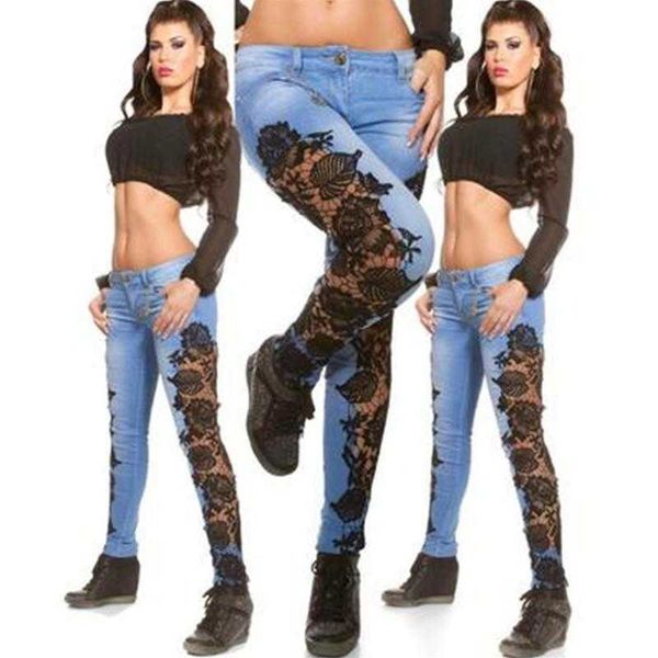 women's jeans womens lace hollow trend high waist skinny zipper denim designer autumn slim pencil, Blue
women's jeans womens lace hollow trend high waist skinny zipper denim designer autumn slim pencil, Blue