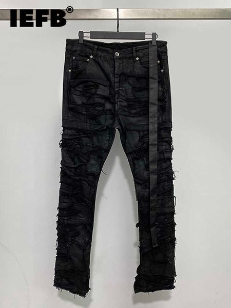 men's jeans iefb new darkwear men coated jeans multi thread decoration wax brushing cloth elastic high street 2022 male trousers 9a4318, Blue
men's jeans iefb new darkwear men coated jeans multi thread decoration wax brushing cloth elastic high street 2022 male trousers 9a4318, Blue