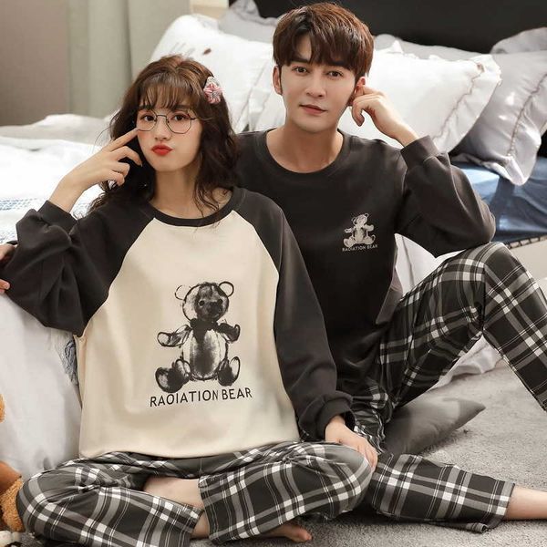 men's sleepwear trendyol cartoon bear print sleepwear plaid pants pajamas for men cotton spring autumn couples casual breathable pajama, Black;brown
men's sleepwear trendyol cartoon bear print sleepwear plaid pants pajamas for men cotton spring autumn couples casual breathable pajama, Black;brown