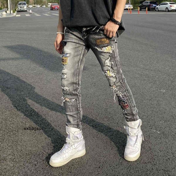 mens jeans amirs chao brand ss fog high street hole stamp old washing elastic locomotive grey slim ins jeans yzc, Blue
mens jeans amirs chao brand ss fog high street hole stamp old washing elastic locomotive grey slim ins jeans yzc, Blue