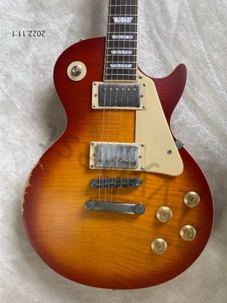 lvyelectric guitar relic work sunburst color with small pin bridge relic chrome parts cream pickguard
lvyelectric guitar relic work sunburst color with small pin bridge relic chrome parts cream pickguard