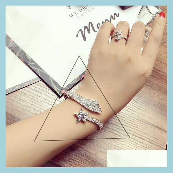 bangle bangle luxury fashion design brand cubic zirconia star shaped pave setting open novel womens accessarioes jewelry drop delive dhhzu, Black
bangle bangle luxury fashion design brand cubic zirconia star shaped pave setting open novel womens accessarioes jewelry drop delive dhhzu, Black