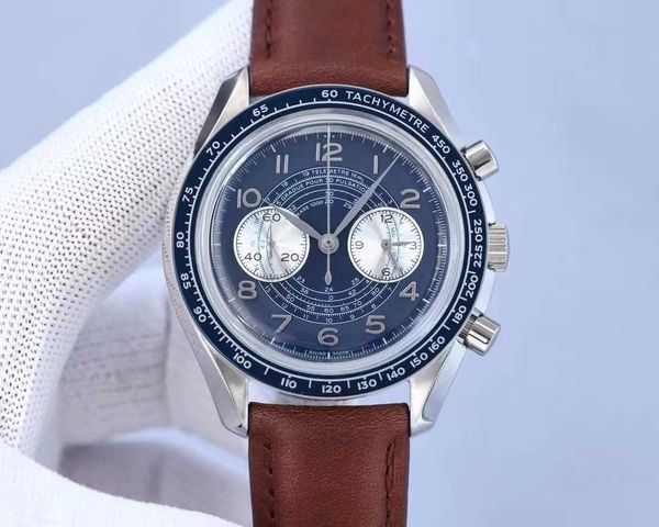 high luxury casual 43mm men's vk quartz watch multifunctional chronograph leather strap wristwatch, Slivery;brown
high luxury casual 43mm men's vk quartz watch multifunctional chronograph leather strap wristwatch, Slivery;brown