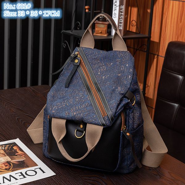 Wholesale factory ladies shoulder bags 2 colors everyday Joker light casual rucksack college style personality letters fashion handbag large capacity denim bag, Blue-601#
Wholesale factory ladies shoulder bags 2 colors everyday Joker light casual rucksack college style personality letters fashion handbag large capacity denim bag, Blue-601#