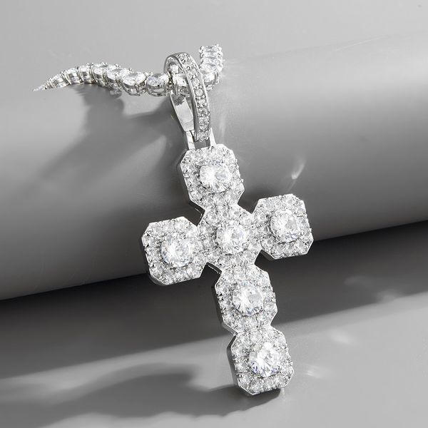 clustered cubic zirconia big cross pendant necklace real white gold plated personalized full bling diamond charm hip hop rapper jewelry birt, Silver
clustered cubic zirconia big cross pendant necklace real white gold plated personalized full bling diamond charm hip hop rapper jewelry birt, Silver