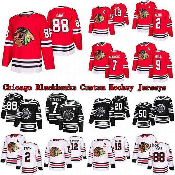 88 patrick kane chicago blackhawks custom hockey jerseys 19 jonathan toews 12 alex debrincat 2 keith 50 corey crawford nhl's jerseys, Black
88 patrick kane chicago blackhawks custom hockey jerseys 19 jonathan toews 12 alex debrincat 2 keith 50 corey crawford nhl's jerseys, Black