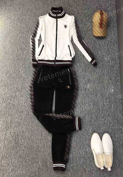 womens two piece pants fashion brand stand-neck cardigan webbing jacket with logo-print trousers 2 piece sets luxury designer tracksuits, White
womens two piece pants fashion brand stand-neck cardigan webbing jacket with logo-print trousers 2 piece sets luxury designer tracksuits, White