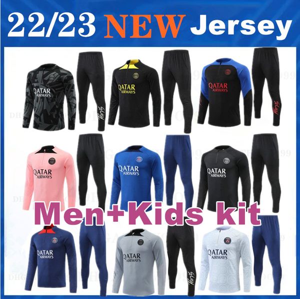 22 23 kids jerseys soccer tracksuit psgs mbappe jacket futbol men long sleeves survetement sets hommes sportswear training suits football tr, Black;yellow
22 23 kids jerseys soccer tracksuit psgs mbappe jacket futbol men long sleeves survetement sets hommes sportswear training suits football tr, Black;yellow
