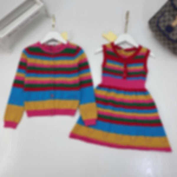 sets/suits clothing sets children's wear suit autumn new girl's rainbow stripe knitted cardigan baby thin dress
sets/suits clothing sets children's wear suit autumn new girl's rainbow stripe knitted cardigan baby thin dress