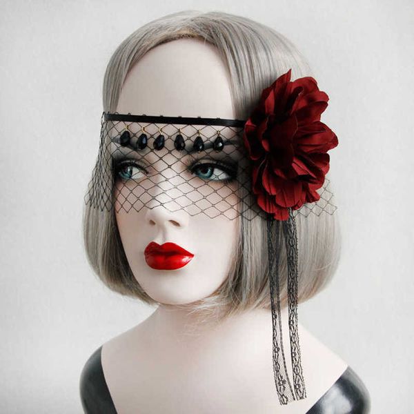 halloween hair jewelry with veil black face veils & red flower headdress dance mask cosplay half face death, Golden;white
halloween hair jewelry with veil black face veils & red flower headdress dance mask cosplay half face death, Golden;white