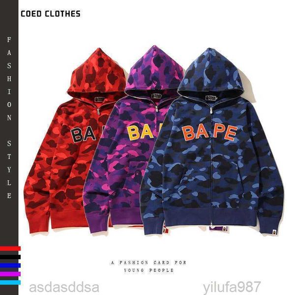men's hoodies sweatshirts ape head shark coat and women's same camouflage hoodie embroidered letter loose sweater, Black
men's hoodies sweatshirts ape head shark coat and women's same camouflage hoodie embroidered letter loose sweater, Black