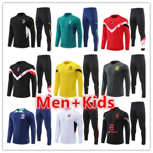 Image of 2022 2023 Mens Kids Tracksuits Set 22 23 Men Kid Football Training Suit Soccer Tracksuit Kits Jacket Jogging Sets Survetement