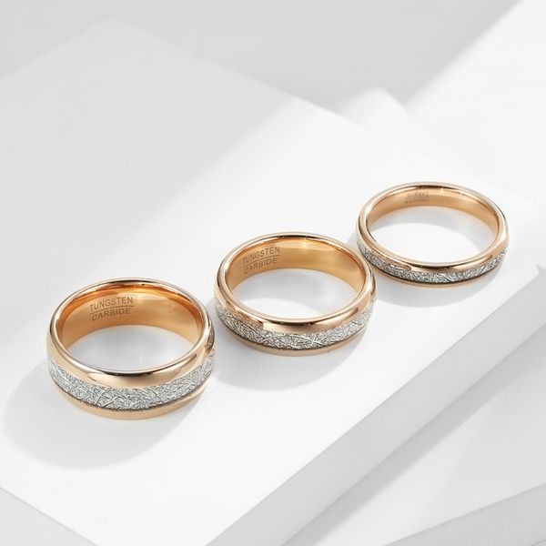 tungsten steel ring band inlaid ice silk rose gold rings for men women fashion fine jewelry, Silver
tungsten steel ring band inlaid ice silk rose gold rings for men women fashion fine jewelry, Silver