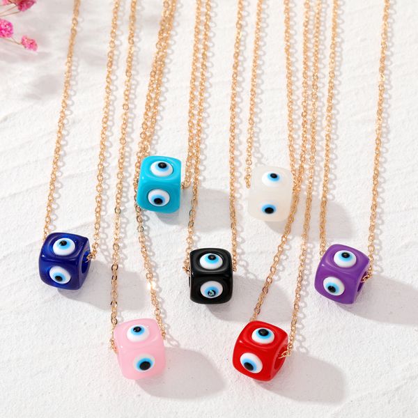 simple evil eye bead necklace for women gift new trendy squareturkish blue eye necklaces, Silver
simple evil eye bead necklace for women gift new trendy squareturkish blue eye necklaces, Silver