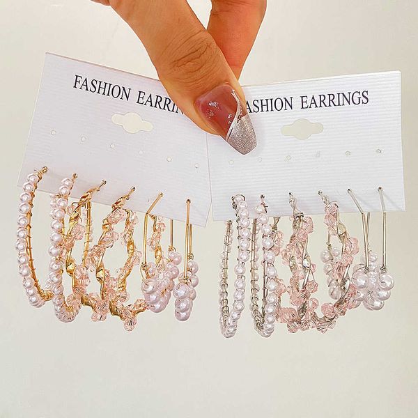 new geometric charm pearl earring set exaggerated personality simple c-shaped ring earrings 3-piece set female, Golden
new geometric charm pearl earring set exaggerated personality simple c-shaped ring earrings 3-piece set female, Golden