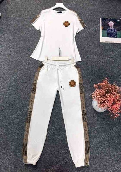 womens two piece pants branded webbing panel crew neck t-shirt with casual trousers 2 piece sets luxury designer tracksuits, White
womens two piece pants branded webbing panel crew neck t-shirt with casual trousers 2 piece sets luxury designer tracksuits, White