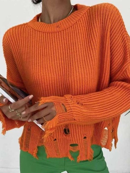 sweaters women solid ripped holes knitting female fashion long sleeves frayed sweater 2022 autumn winter casual lady pullovers y2211, White;black
sweaters women solid ripped holes knitting female fashion long sleeves frayed sweater 2022 autumn winter casual lady pullovers y2211, White;black