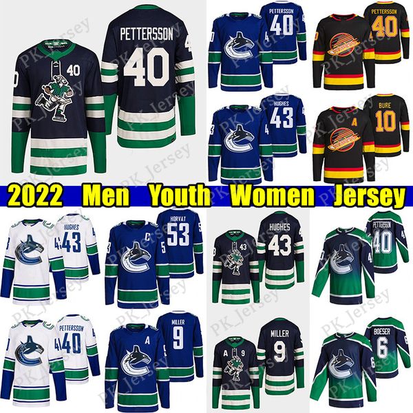 #43 quinn hughes reverse retro hockey jersey #40 elias pettersson canucks#53 bo horvat brock boeser oliver ekman larsson thatcher demko nils, Black;red
#43 quinn hughes reverse retro hockey jersey #40 elias pettersson canucks#53 bo horvat brock boeser oliver ekman larsson thatcher demko nils, Black;red