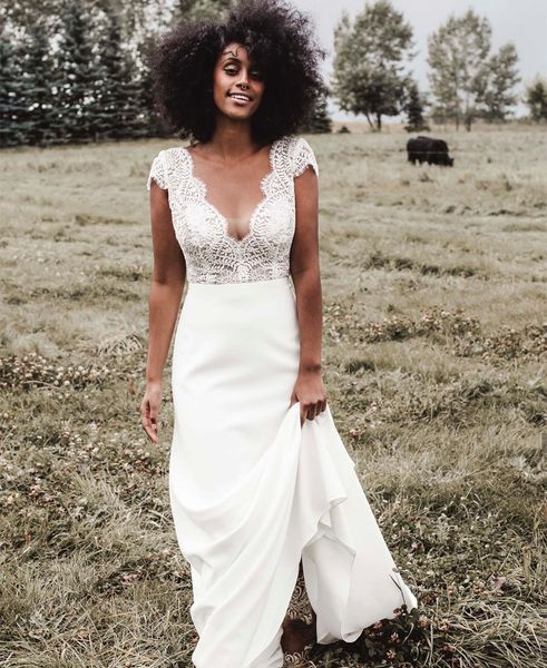 wedding dress boho v-neck soft chiffon and lace bohemian bridal gowns short sleeve floor length beach simple white elegant
wedding dress boho v-neck soft chiffon and lace bohemian bridal gowns short sleeve floor length beach simple white elegant