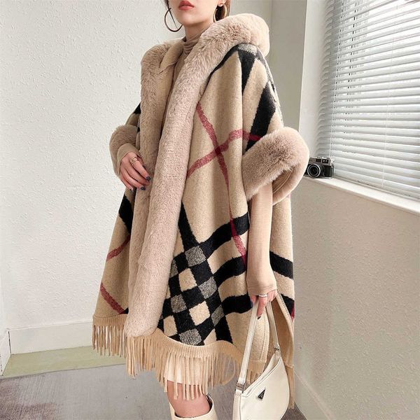 women's fur faux fur spring fashion soft faux rex rabbit fur plaid coat women winter loose cape wool blends overcoat turn-down collar t, Black
women's fur faux fur spring fashion soft faux rex rabbit fur plaid coat women winter loose cape wool blends overcoat turn-down collar t, Black