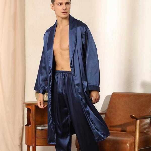 men's sleepwear men lapel pajamas set long sleeve robe pants satin solid 2pcs sleepwear male bathrobe gown casual sleep set kimono gown, Black;brown
men's sleepwear men lapel pajamas set long sleeve robe pants satin solid 2pcs sleepwear male bathrobe gown casual sleep set kimono gown, Black;brown