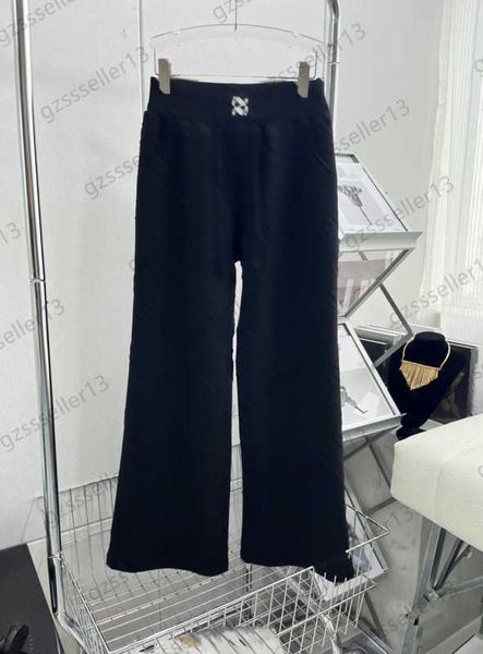 women pants classic logo ornament elastic waist casual wide leg pant flocking jacquard drawstring brand trousers simple superior sense women, Black;white
women pants classic logo ornament elastic waist casual wide leg pant flocking jacquard drawstring brand trousers simple superior sense women, Black;white