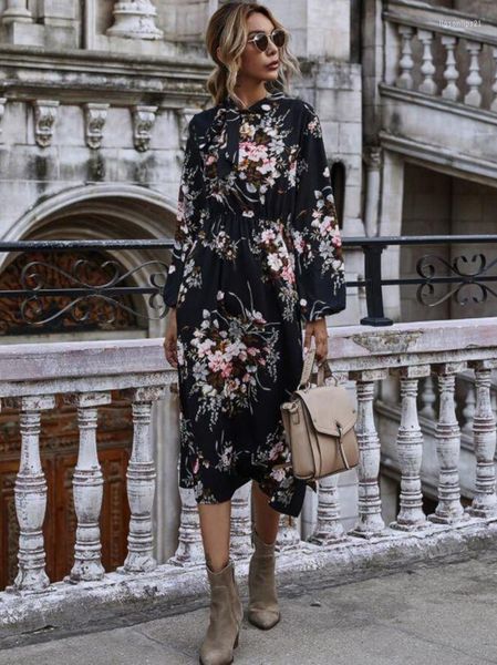 casual dresses women spring autumn style lady long sleeve bow tie collar floral printed split black dress vestidos, Black;gray
casual dresses women spring autumn style lady long sleeve bow tie collar floral printed split black dress vestidos, Black;gray