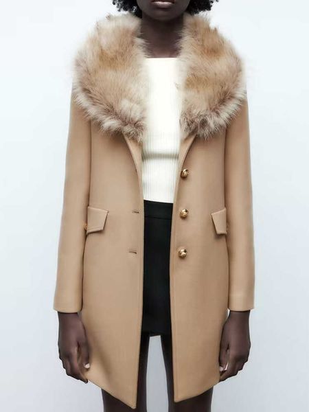women's fur faux fur traf women winter solid jacket big fur collar single breasted long sleeve coat outwear warm basic female fashion o, Black
women's fur faux fur traf women winter solid jacket big fur collar single breasted long sleeve coat outwear warm basic female fashion o, Black