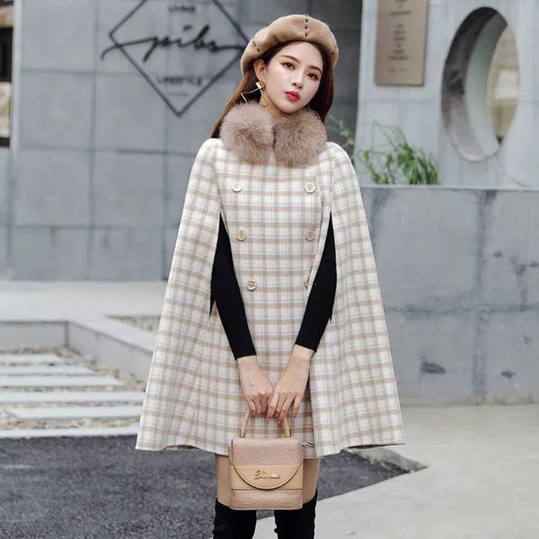 women's fur faux fur korean sleeveless ladies cape coats women mid long fur poncho women autumn winter poncho double breasted woolen sh, Black
women's fur faux fur korean sleeveless ladies cape coats women mid long fur poncho women autumn winter poncho double breasted woolen sh, Black