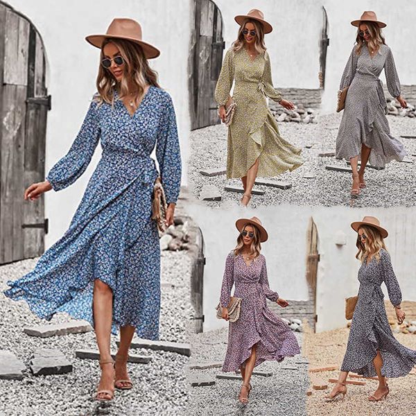 women's long sleeved wrap dress floral print v-neck autumn winter short skirt jeans for ladies clothing, Black;gray
women's long sleeved wrap dress floral print v-neck autumn winter short skirt jeans for ladies clothing, Black;gray