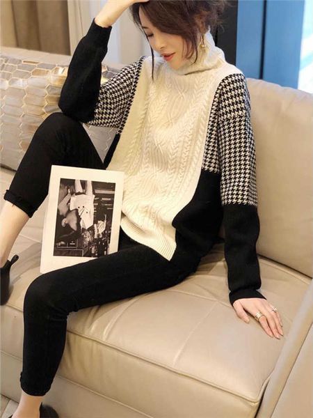 sweaters winter clothes women 2022 korean fashion pullover long sleeve hick turtleneck knitted vintage oversized sweater y2211, White;black
sweaters winter clothes women 2022 korean fashion pullover long sleeve hick turtleneck knitted vintage oversized sweater y2211, White;black