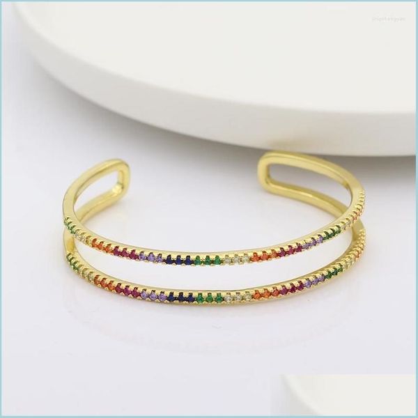 bangle bangle box packaging adjust double line gold filled colorf micro pave rainbow cz open banles bracelets for women crystal jewe dhbak, Black
bangle bangle box packaging adjust double line gold filled colorf micro pave rainbow cz open banles bracelets for women crystal jewe dhbak, Black