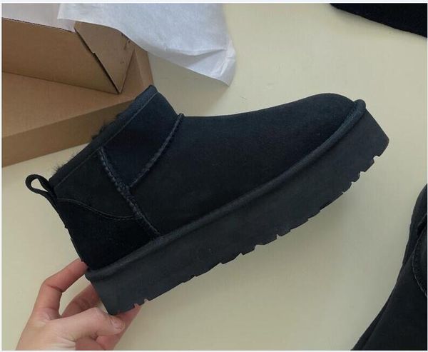 woman mini platform boot designer winter ankle australia snow boots thick bottom real leather warm fluffy booties solid size 35-43 rfd, Black
woman mini platform boot designer winter ankle australia snow boots thick bottom real leather warm fluffy booties solid size 35-43 rfd, Black