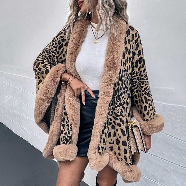 women's fur faux fur 2022 leopard faux fur collar cloak thicken warm knitted capes ponchos autumn outwear knitwear women coats jackets, Black
women's fur faux fur 2022 leopard faux fur collar cloak thicken warm knitted capes ponchos autumn outwear knitwear women coats jackets, Black