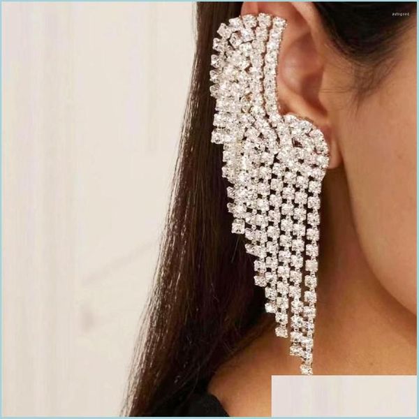 dangle chandelier dangle earrings exaggerated shiny rhinestone chain clip on for women fashion jewelry ladys statement accessories dh64i, Silver
dangle chandelier dangle earrings exaggerated shiny rhinestone chain clip on for women fashion jewelry ladys statement accessories dh64i, Silver