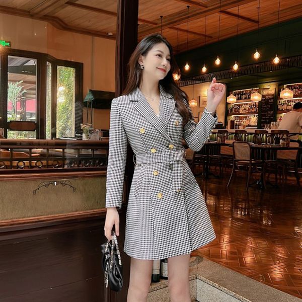 women's jackets suit coat medium long tweed lapel double breasted loose temperament long sleeve plaid belt size s m xl, Black;brown
women's jackets suit coat medium long tweed lapel double breasted loose temperament long sleeve plaid belt size s m xl, Black;brown