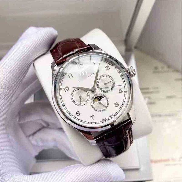 luxury mens mechanical watch portugal series calendar wrist men's fully automatic business swiss es wristwatch, Black;brown
luxury mens mechanical watch portugal series calendar wrist men's fully automatic business swiss es wristwatch, Black;brown
